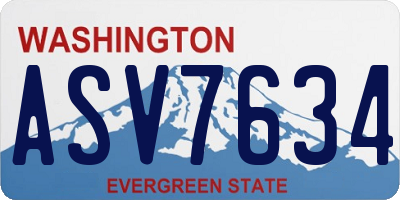 WA license plate ASV7634