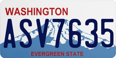 WA license plate ASV7635