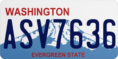 WA license plate ASV7636