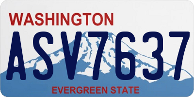WA license plate ASV7637