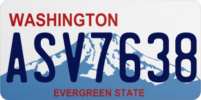 WA license plate ASV7638