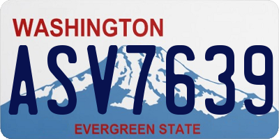 WA license plate ASV7639