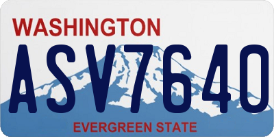 WA license plate ASV7640