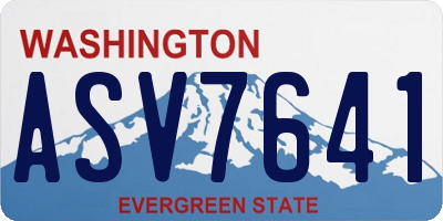 WA license plate ASV7641