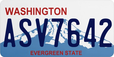 WA license plate ASV7642