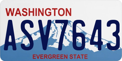 WA license plate ASV7643