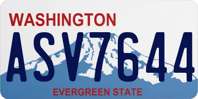 WA license plate ASV7644