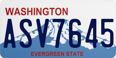 WA license plate ASV7645