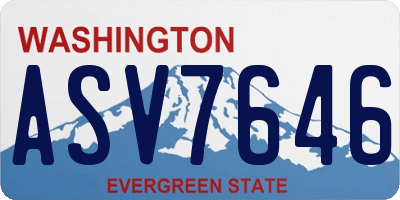 WA license plate ASV7646