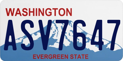 WA license plate ASV7647