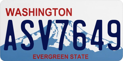 WA license plate ASV7649