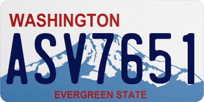 WA license plate ASV7651