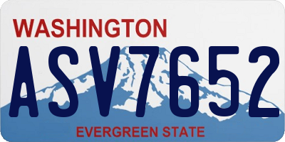 WA license plate ASV7652