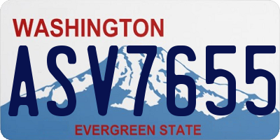 WA license plate ASV7655