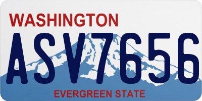 WA license plate ASV7656