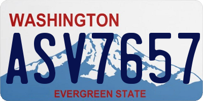 WA license plate ASV7657