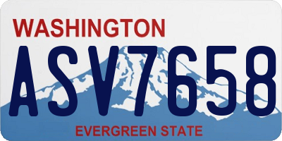 WA license plate ASV7658