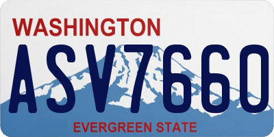 WA license plate ASV7660