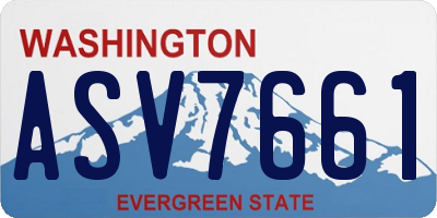 WA license plate ASV7661