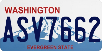 WA license plate ASV7662