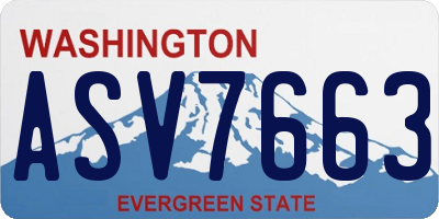 WA license plate ASV7663