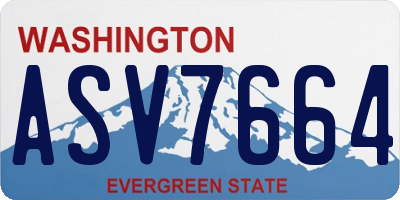 WA license plate ASV7664
