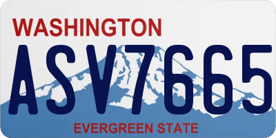 WA license plate ASV7665