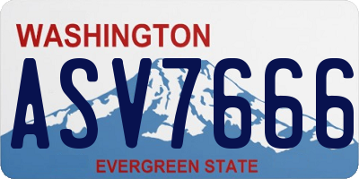 WA license plate ASV7666