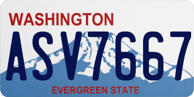 WA license plate ASV7667