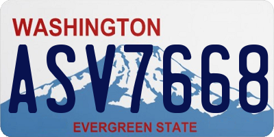 WA license plate ASV7668