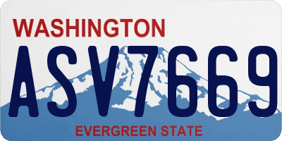 WA license plate ASV7669