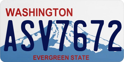 WA license plate ASV7672