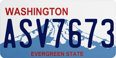 WA license plate ASV7673
