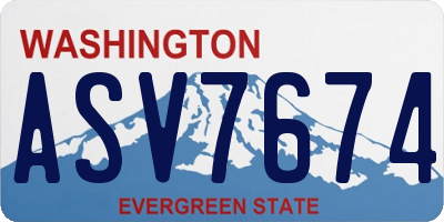 WA license plate ASV7674