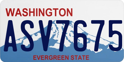 WA license plate ASV7675
