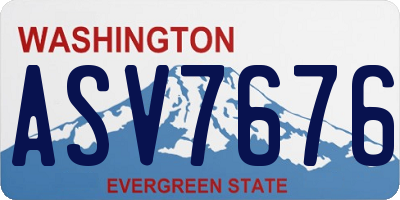 WA license plate ASV7676