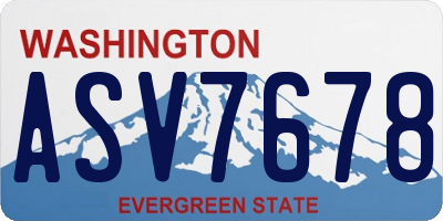 WA license plate ASV7678