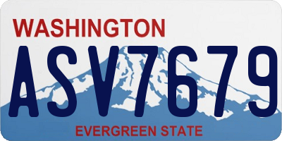 WA license plate ASV7679
