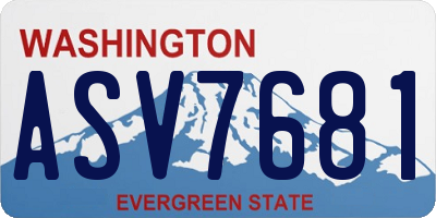 WA license plate ASV7681