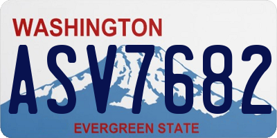 WA license plate ASV7682
