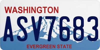 WA license plate ASV7683