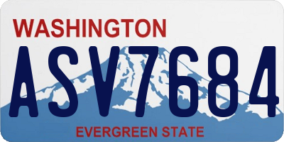 WA license plate ASV7684