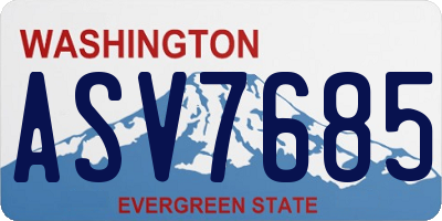 WA license plate ASV7685