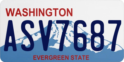 WA license plate ASV7687