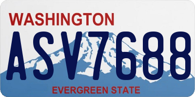 WA license plate ASV7688