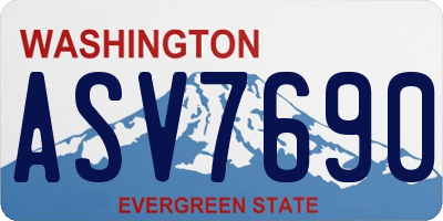 WA license plate ASV7690