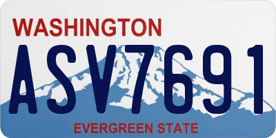 WA license plate ASV7691