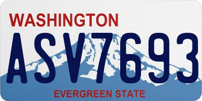 WA license plate ASV7693