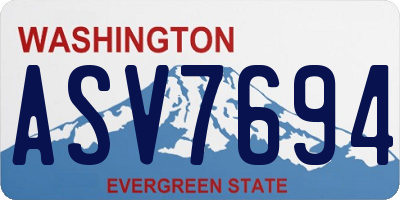 WA license plate ASV7694