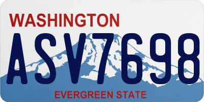 WA license plate ASV7698